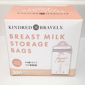 Kindred Bravely Breast Milk Storage Bags BPA Free Pre-Sterilized 6oz 100 Count
